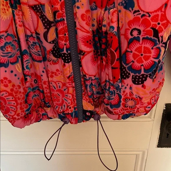 Free People Floral Puffer Jacket - Pink and Red - Picture 2 of 6
